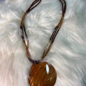 Vintage Tribal Necklace w/Shell Pendent